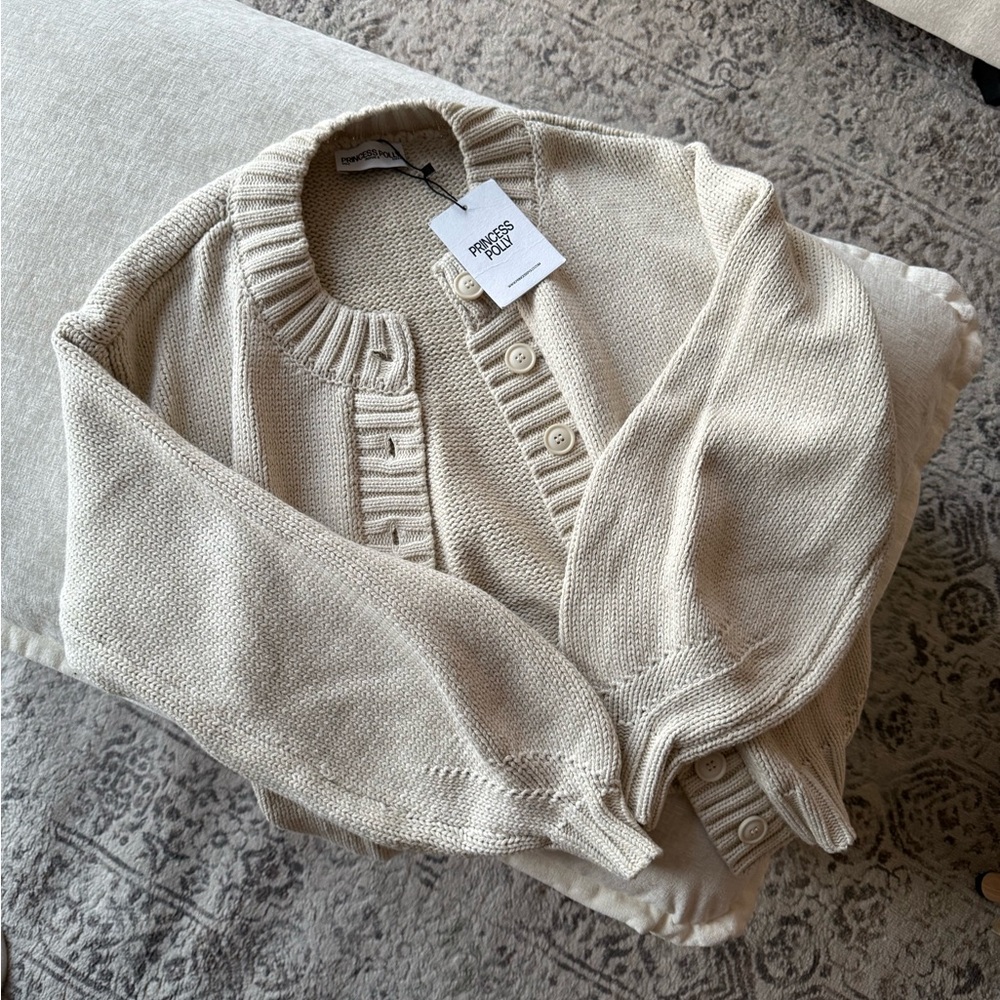 Princess Polly Edern Cream Cardigan
